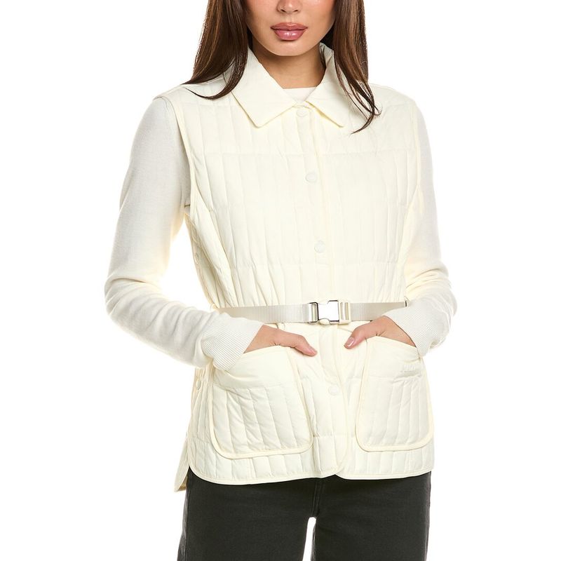 Mackage Womens Helia Light Down Vertical Quilted Vest, White